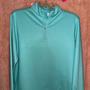 Diamond print mint green (maybe a tad aqua) Peter Millar 1/4 zip pullover